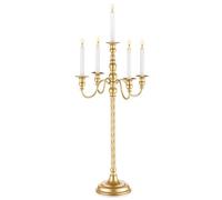 Inweder Gold Floor Candelabra for Wedding: 5 Arm Tall Candle Holder | 71 cm Tall, Fits Taper Candles, Matte Finish, Vintage Antique Decor for Christmas, Party, Aisle, Fireplace, Living Room