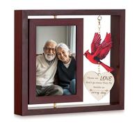 Inweder Memorial Gifts for Loss of Loved One: Double 4x6 Photos Cardinal Memorial Picture Frame Remembrance Gift in Loving Memory Sympathy Gifts with Touching Text