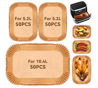 Inwee Air Fryer Liners for Ninja Foodi Flex Drawer AF500UK 10.4L, 150Pcs Air Fryer Accessories, Large Air Fryer Parchment Paper Liners, Compatible for Cosori Dual Blaze 10L & Instant 8.5L (150 PCS)