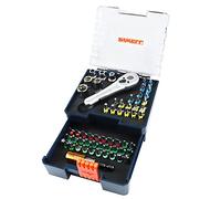 Inwell 58 Piece Screwdriver Bit Set | 1/4" Drive Mini Ratchet Wrench and Sockets Set | Premium S2 Material Driver Bits | Phillips,Slotted,Hex,Square,Trox,Tamper Proof Torx