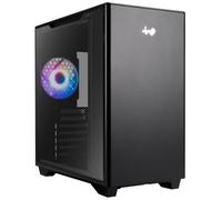 InWin A5 ATX IW-CS-A5BLK-1AM120S Gaming Chassis, Type-C Port Tempered Glass Side Panel - Water Cooling Ready - Mercury 120mm ARGB Rear Fan, Black
