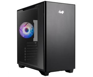 InWin A5 ATX IW-CS-A5BLK-1AM120S Gaming Chassis, Type-C Port Tempered Glass Side Panel - Water Cooling Ready - Mercury 120mm ARGB Rear Fan, Black