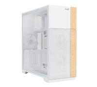 InWin F5 White E-ATX Full Tower Computer Case with Customizable Wooden Front Modular Bezels, Tempered Glass Panels, Ventilated Mesh Panels, and Offers Back Connect ATX Motherboard Support