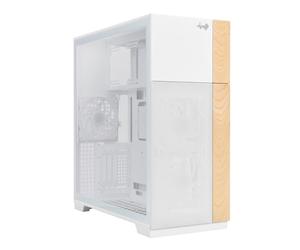 InWin F5 White E-ATX Full Tower Computer Case with Customizable Wooden Front Modular Bezels, Tempered Glass Panels, Ventilated Mesh Panels, and Offers Back Connect ATX Motherboard Support
