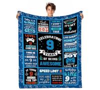 INXENG 9 Year Old Blanket Boy Gifts, Birthday Gifts for 9 Year Old, 9th Birthday Gifts Ideas, Boys Bed Blanket 60 x 80 Inches Throw Blankets, 9 Birthday Decorations for Boys