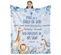 INXENG Catholic Baptism Gifts for Boys - Baptism Blanket for Boys, Christening Gifts for Boy, Christian Gift for Kids, Baptismal Gift for Boy Catholic, Christening Blanket for Kids, 50"x40"