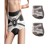 INXKED 2PCS High Waist Seamless Liquid Ice Silk Shaping Pants, Women Butt Lifting Panties Tummy Control Body Shapewear (04,L)