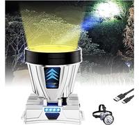 INXKED Super Bright Rechargeable High Power Headlamp, LED Headlamp Rechargeable Head Lamp, Head Lamps LED Rechargeable Bright Headlamp, Outdoor Waterproof Camping Running Portable Headlamp (A)