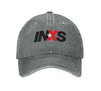 INXS-Baseball caps with Rock Band Logo for Men and Women, Washed Denim Worn Hats, Retro Outdoor Running hat, Sun Golf Cap