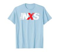 INXS - Distressed Logo On Baby Blue T-Shirt