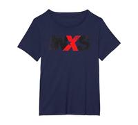 INXS Distressed Logo On Blues T-Shirt, Women's Plus, Navy Blue, 1X