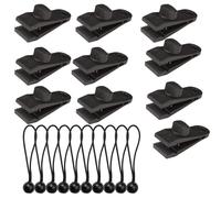 InYoHui 10 Sets Heavy Duty Tarp Clips Bungee Cord Awning Clamps Outdoor