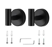 InYoHui 2 PCS Bathroom Towel Hook SUS 304 Stainless Steel Matte Black