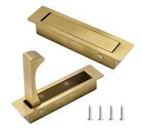 InYoHui Flush Mount Door Pull 2PCS 304 Stainless Steel Flush Mount Cabinets Pocket Door Pull for Closet Sliding Door Pocket Door Cabinet Drawer Barn Door Minimalist Design