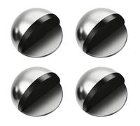 InYoHui Self-Adhesive Floor Door Stoppers Silver 4 Pack Oval Floor Mounted Door Stops Half Moon Doorstop Stainless Steel Adhesive Door Stop for Home Office Bathroom Bedroom