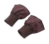 Inzegao 1 Pair Down Coat Windproof Cuffs Self Hand Sewing Thick Elastic Ribbed Cuffs for Puffer Jacket Sleeve, Dark Coffee, Small