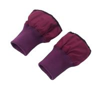 Inzegao 1 Pair Down Coat Windproof Cuffs Self Hand Sewing Thick Elastic Ribbed Cuffs for Puffer Jacket Sleeve, Purple Red, Medium
