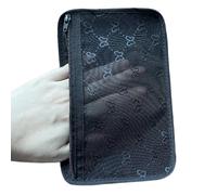 Inzegao Sew-in Sheer Mesh Zipper Pocket Inner Hidden Storage Pouch Hand-Sewn Accessory for Organizing Phone Keys Cards Add to Jackets Coat Dress, Black Butterfly, 20 x 12.5 cm