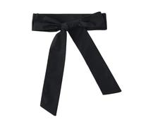 Inzegao Wide Polyester Tie Straps Waist Sash Belt Thin Style Trench Coat Belt Replacement, Black, 1.97" x 63"
