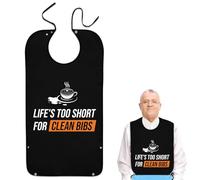 inzeyoz Funny Adult Bibs For Men Women, Waterproof Adult Bib With Optional Crumb Catcher, Adjustable Clothing Protectors For Adult, Senior, Disabled(L)