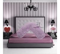 INZI TEXTILE Fleece Pillowcase V Shaped Cover Only Teddy Cuddles Fleece Super Soft Pillow Case, Luxury Cosy Anti-Pill, Machine Washable (Colour: Lilac)