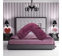INZI TEXTILE Fleece Pillowcase V Shaped Cover Only Teddy Cuddles Fleece Super Soft Pillow Case, Luxury Cosy Anti-Pill, Machine Washable (Colour: Plum)