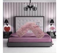 INZI TEXTILE Fleece Pillowcase V Shaped Cover Only Teddy Cuddles Fleece Super Soft Pillow Case, Luxury Cosy Anti-Pill, Machine Washable (Colour: Blush Pink)