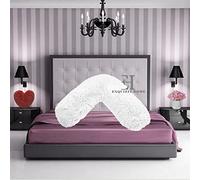 INZI TEXTILE Fleece Pillowcase V Shaped Cover Only Teddy Cuddles Fleece Super Soft Pillow Case, Luxury Cosy Anti-Pill, Machine Washable (Colour: White)
