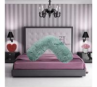 INZI TEXTILE Fleece Pillowcase V Shaped Cover Only Teddy Cuddles Fleece Super Soft Pillow Case, Luxury Cosy Anti-Pill, Machine Washable (Colour: Duck Egg)