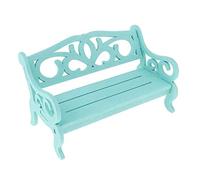 Inzopo 1/6 Doll Furniture Carved Park Bench Garden Wooden Long Chair, DIY Dollhouse Miniature Kit Accessories - Green A, as described Green a