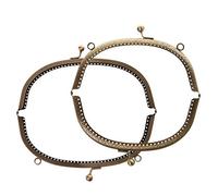 Inzopo 16.5/20cm Vintage Metal Frame Kiss Clasp Lock Arch with Handle for Handbag Purse Bags