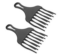 Inzopo 2 Pieces Plastic Afro Thick Cruly Hair Pick Comb Detangle Wig Braid Styling Lift Hairdressing Hairbrush Friction Free