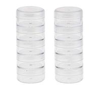 Inzopo 2 Sets Clear Screw Top Jar Stacking Containers, Pills, Balm, Craft, Cream, Gem, Glitter, Nail Arts Accessories, Findings, 10 Stackable Box - 10G/Box