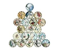 Inzopo 20 Piece Clock Design Glass Cabochons Domed Cameo Flatback Scrapbooking Embellishments Decor DIY Jewelry Making - 20mm 20mm