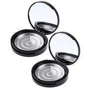 Inzopo 2Pcs Empty Refillable Face Pressed Powder Compact Containers with Makeup Mirror and Aluminum Pan (2 Layers) - Portable, Durable and Practical