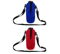 Inzopo 2Pcs Protable Water Drink Bottle Carrier Neoprene Insulated Cover Sleeve Tote Bag Pouch Holder Strap for Biker Travel Cycling Climbing Hiking Outdoor Sports 750ml