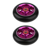 Inzopo 2pcs Replacement 100mm Push/Kick/Stunt Scooter Wheels with Bearings & Bushings purple