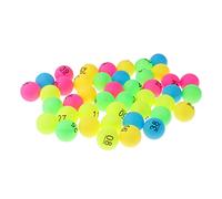 Inzopo 50 Pieces Assorted Color PP Material Table Tennis Balls 40mm Printed With Number - Number 1-50