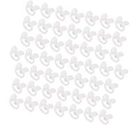 Inzopo 50PCS Clear Butterfly Display Ring Tips for False Nail Art Polish Gel Tool