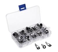 Inzopo 80Pcs/box Heavy Duty Sea Boat Fishing Rod Guides Top Tips Pole Rod Eye Rings, 10 Mixed Sizes