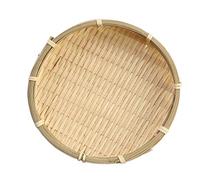 Inzopo Bamboo Flat Plate Service Wooden Weave Sieve Drug Dealing Food Basket 16 × 2 cm 16 × 2 cm