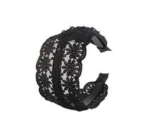 Inzopo Black Lace Flower Embroidery Wide Alice Band Headband Hairband for Women Lady Style2 -