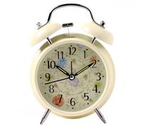 Inzopo Classic Retro Vintage Double Bell Alarm Clock Silent Non-ticking Sweep Small Adorable Quartz Loud Alarm Clock with Night Light for Home Bedroom Bedside Office - Butterflies, 4" Butterflies 4\