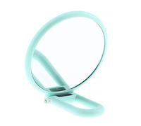 Inzopo Double Sided Mirror Stand,Normal and 5X/10X Magnification - Adjustable Handle Free-Standing Mirror for Travel, Shaving, Bathrrom, Tabletop, Makeup - Green, X10 X10