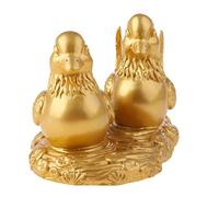 Inzopo Feng Shui Pair of Mandarin Ducks for Lovers Symbol of Love and Marriage for Lucky & Prosperity - Gold, 15 x 8 x 8 cm Gold