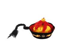 Inzopo Mens Chinese Style Hat, Dragon Ponytail Qing Dynasty Emperor Tang Cap, Fancy Dress Costume Props - Multicolor, 56cm