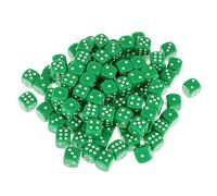 Inzopo Pack of 100 D6 Dice Set 16mm 6 Sided Cube Rounded Role Playing Dice Choice of 7 Color - Green, 16*16*16mm Green 16*16*16mm