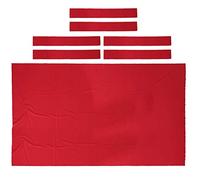 Inzopo Professional 7ft 8ft Pool Table Felt + 6 Felt Strips, Billiard Snooker Cloth Felt for 7 or 8 Foot Table, Study 0.9mm Thickness - 3 colors available 7ft Red