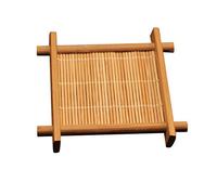 Inzopo Set of 6 Bamboo Tea Coffee Cup Mats Mug Bowl Insulation Pads Bamboo Placemats Bamboo Coasters Kung Fu Tea Accessories - Wooden, 9x9cm 9x9cm