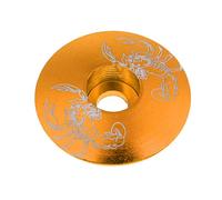 Inzopo Universal 1 1/8 inch (28.6mm) Aluminum Alloy Stem Headset Top Cap for MTB Road Mountain Bike Cycle Bicycle Cycling Gold Scorpion